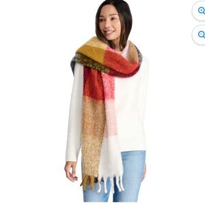 Lucky Brand Multi-color Plaid Blanket Scarf